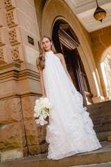 Evelin Halter Gown in White