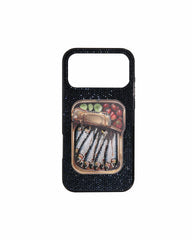 Sardine Can Art Artificial Crystal Phone Case - Black