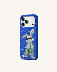 Cool Bunny Artificial Crystal Phone Case - Royal Blue