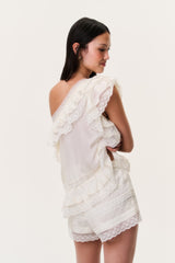 Persine Silk Ruffle Top