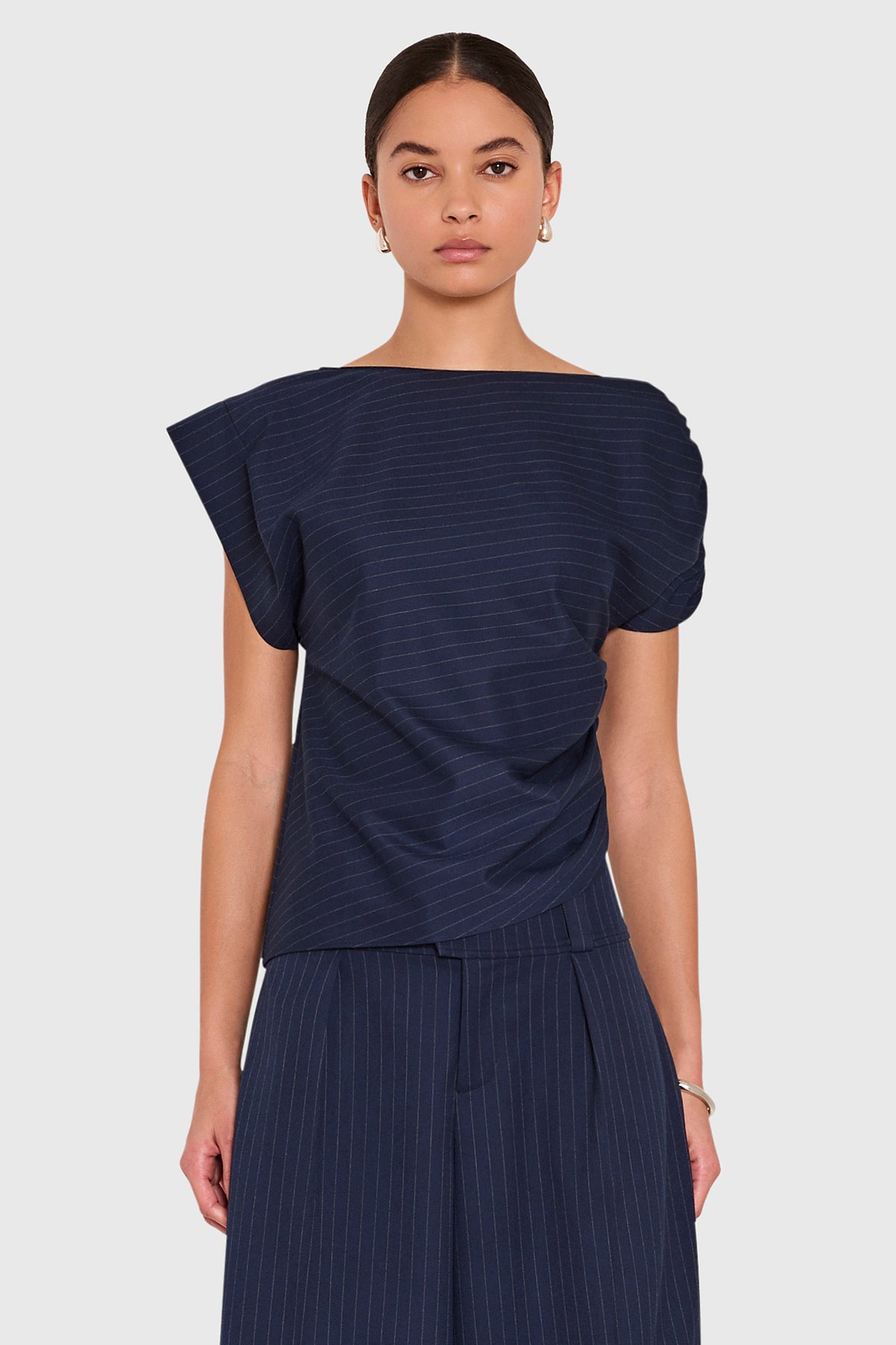 Elroy Top  in Manchester Pinstripe