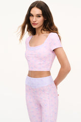Lianelle Mixed Print Active Top