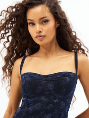 Wrangler x LoveShackFancy Laser Print Denim Bustier