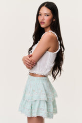 Ditsy Floral Ruffle Mini Skirt