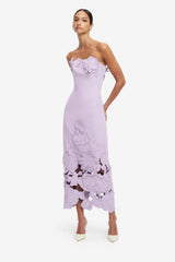 Rayna Appliqué Bustier Maxi Dress - Lilac