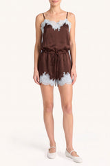 Audrie Silk Romper