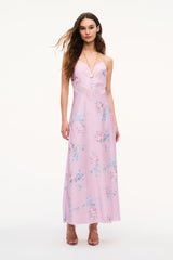 Serita Buffed Rose Satin Maxi Dress