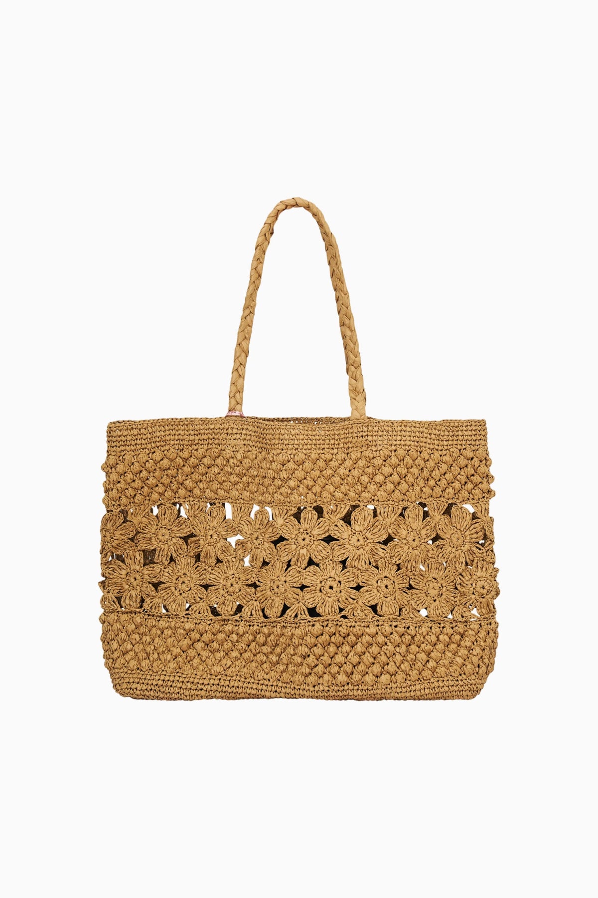 Sharlo Floral Straw Bag - TAN