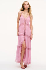 Slovenia Chiffon Lace Maxi Dress