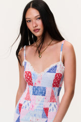 Solier Patchwork Print Mini Dress