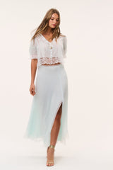 Maurelle Cotton Lace Blouse - EAU DE NIL