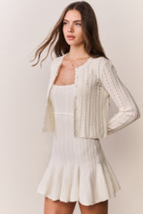 Peridot Stretch Pointelle Cardigan