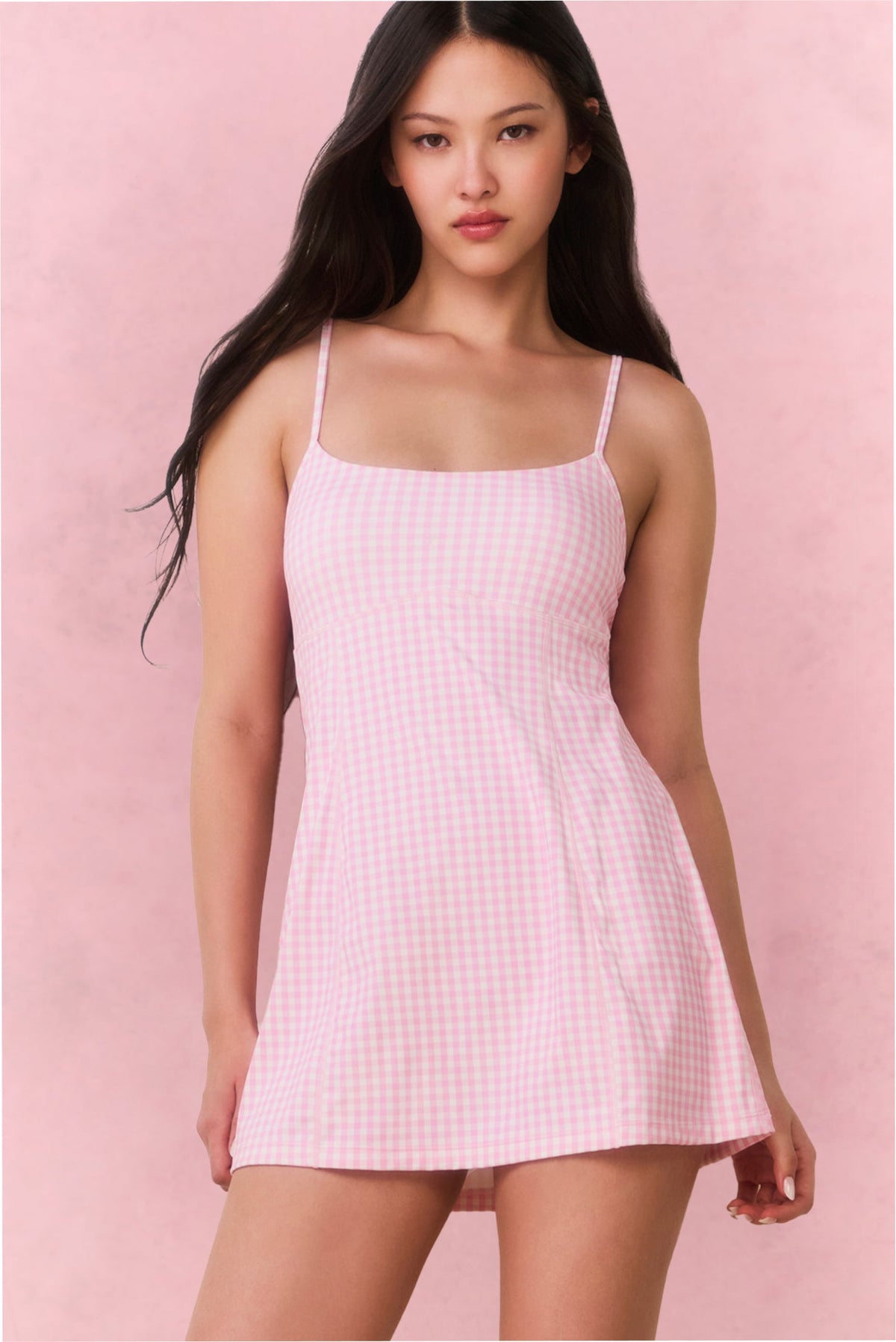 Vivianna Gingham Print Active Dress