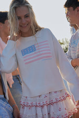 Ty Cotton Flag Pullover - IVORY DREAMS