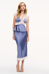 Janella Silk-Blend Midi Slip Skirt