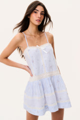 Vionett Cotton Floral Stripe Mini Dress