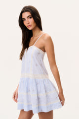 Vionett Cotton Floral Stripe Mini Dress