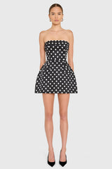 Lucienne Skort Romper in Polka Dot