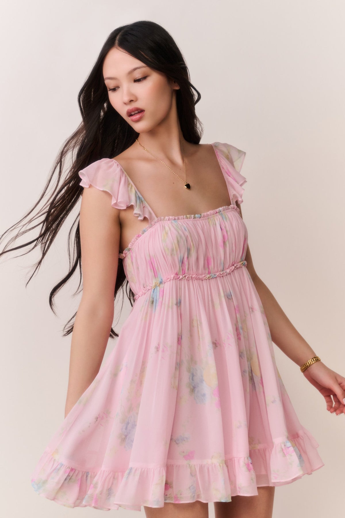 Zanira Floral Chiffon Mini Dress