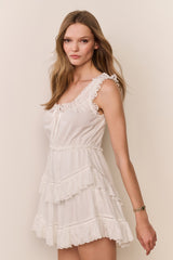Zayan Heart Eyelet Cotton Mini Dress