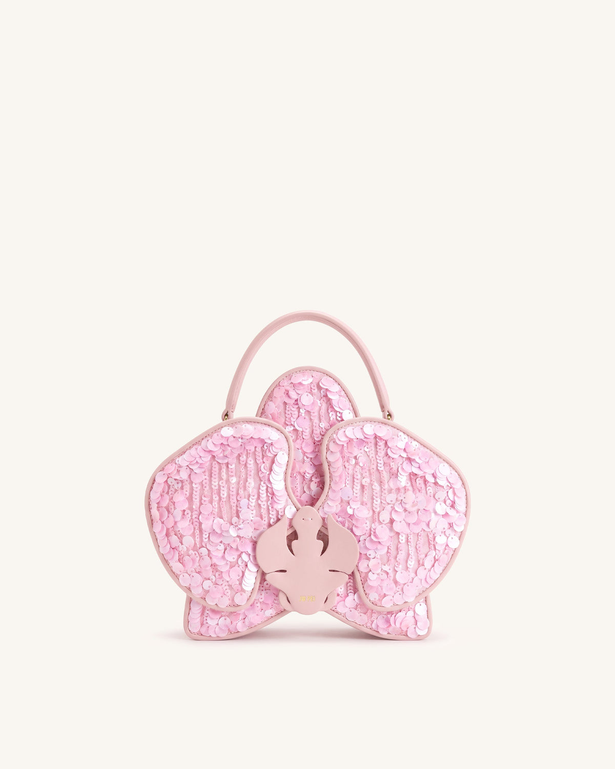Flora Sequin Orchid Shaped Top Handle Bag - Pink