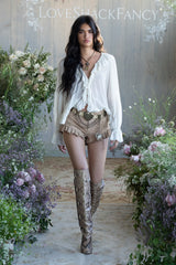 Avee Silk Ruffle Blouse