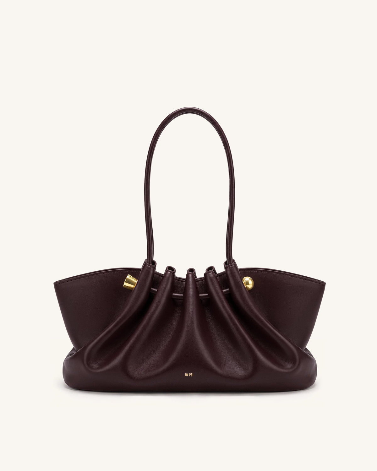 Naomi Gathered Long Handle Shoulder Bag - Deep Burgundy