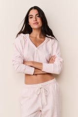Arienne Cropped Bow Print Hoodie
