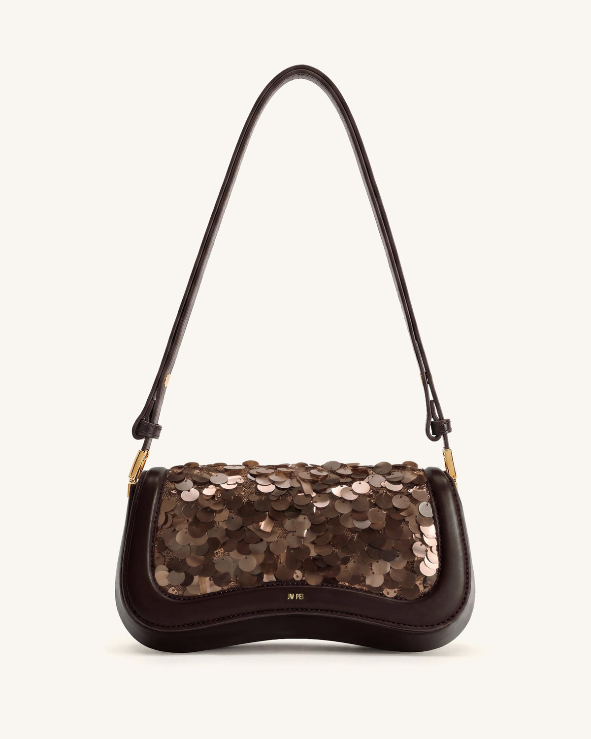 Joy Sequin Shoulder Bag - Mocha Brown