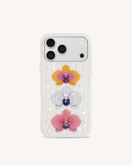 Pearl Orchid Floral Phone Case - White