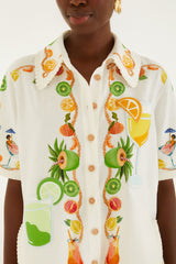 Off-White Biricutico Scarf Embroidered Short Sleeve Shirt