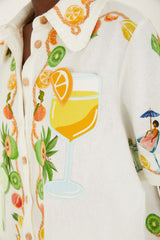 Off-White Biricutico Scarf Embroidered Short Sleeve Shirt