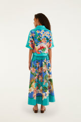 Multicolor Garden Of Life Pockets Midi Skirt