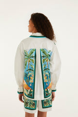 Multicolor Rio Mosaic Drawstring Pockets Shorts