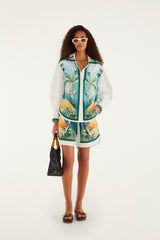 Multicolor Rio Mosaic Drawstring Pockets Shorts