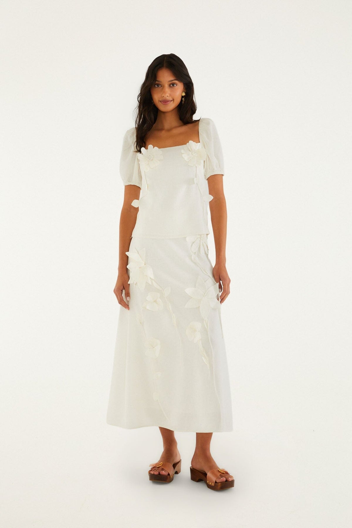 Off-White 3d Flowers Midi Skirt