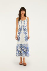 Off-White Beautiful Nature Eyelet Midi Dress