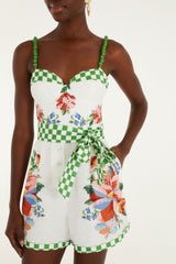 Off-White Calm Breeze Beaded Straps Belted Romper