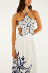 Off-White Coast Stars 3d Bodice Maxi Dress