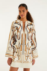 Off-White Equestrian Scarf Cape Mini Dress
