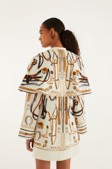 Off-White Equestrian Scarf Cape Mini Dress