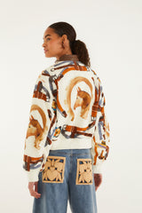 Off-White Equestrian Scarf Pockets Bomber Jacket