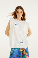 Off-White Fishing Dreams Padded Shoulder T-Shirt