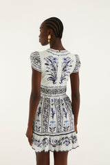 Off-White Flowers Arch Ruffled Mini Dress