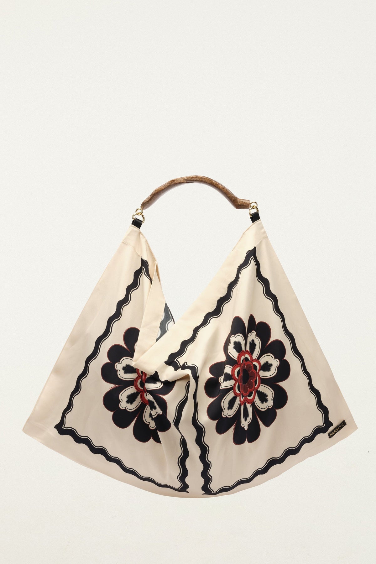 Off-White Flowers Satin Medium Scarf Bag
