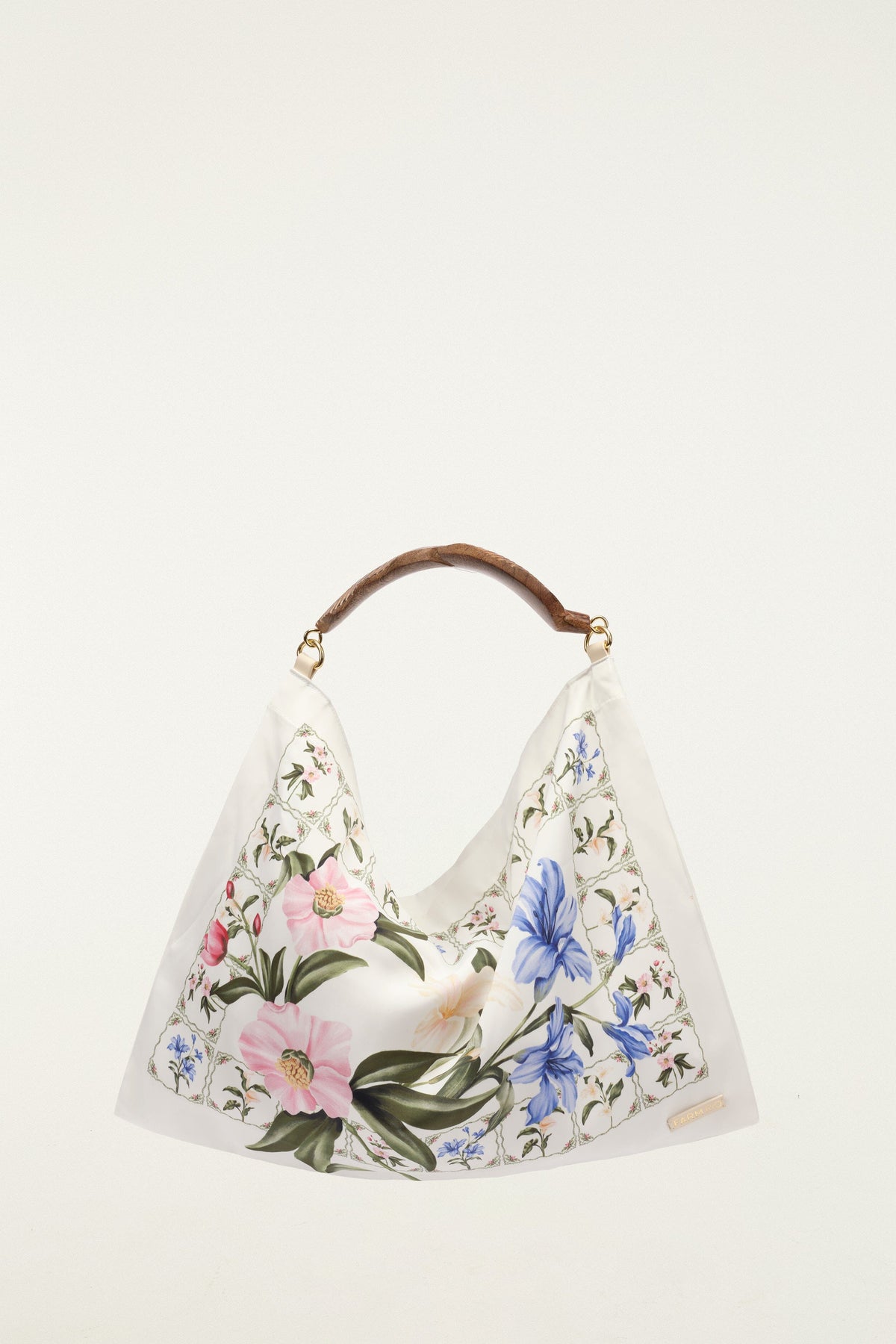 Off-White Flowers Satin Small Scarf Bag