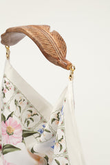 Off-White Flowers Satin Small Scarf Bag