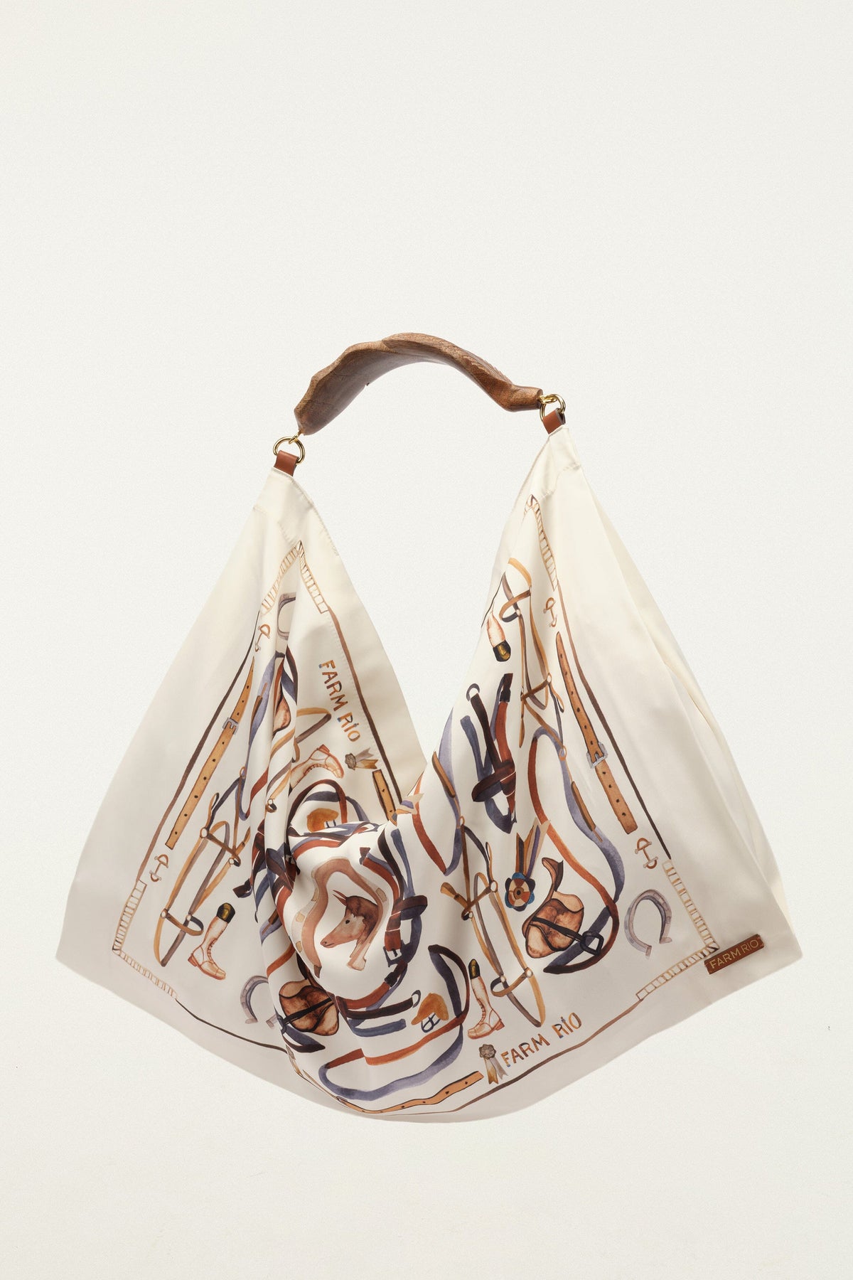 Off-White Horses Satin Medium Scarf Bag