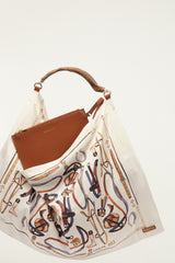 Off-White Horses Satin Medium Scarf Bag