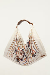 Off-White Horses Satin Medium Scarf Bag